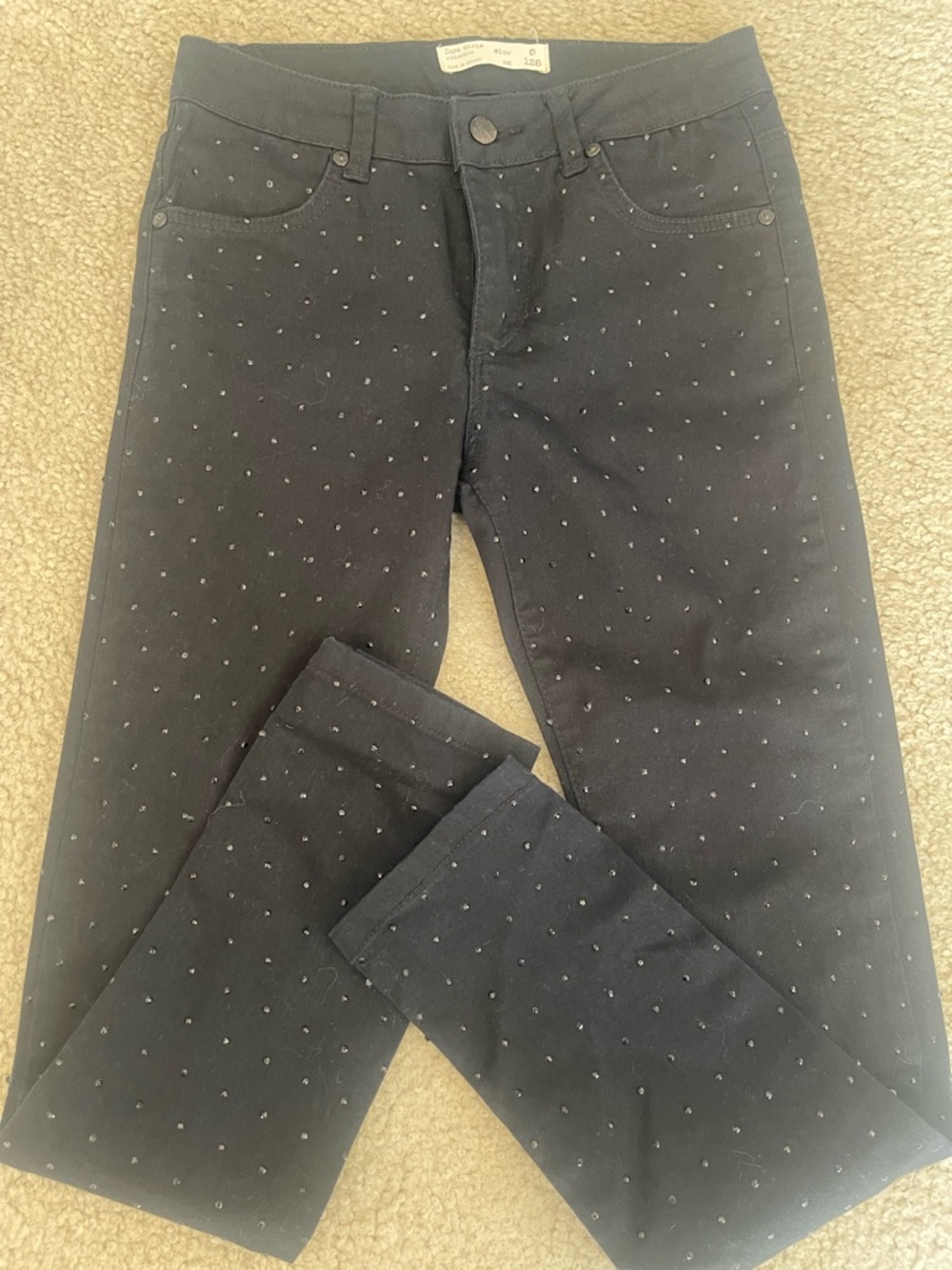 Zara Girls Collection Black Studded Skinny Jeans